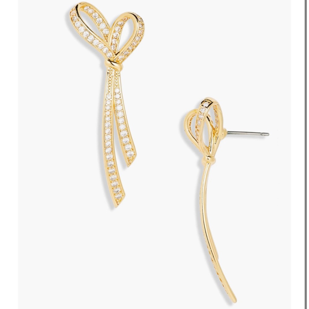 Kate Spade pavé bow drop earrings